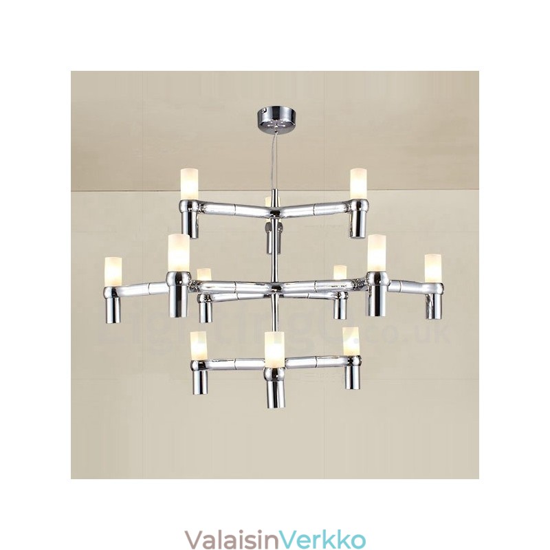 12 Light 3-tasoinen moderni nykyaikainen kattokruunulamppu