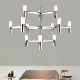 12 Light 3-tasoinen moderni nykyaikainen kattokruunulamppu