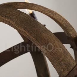 Country Vintage Puinen 6 Light Kattokruunu Valaisin