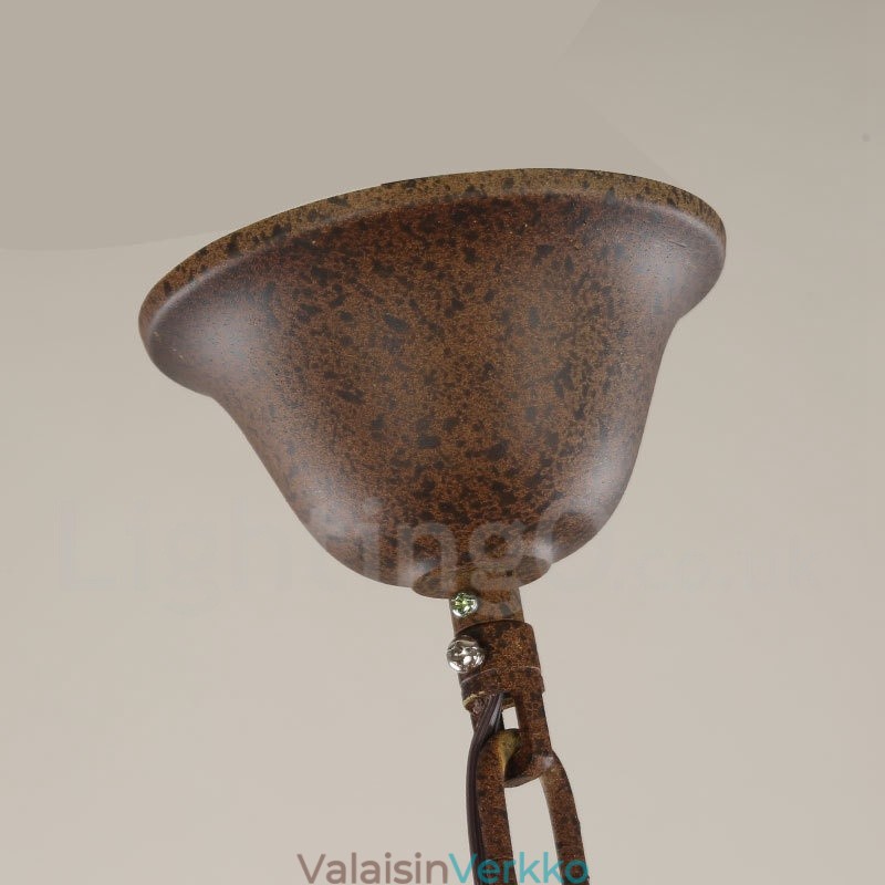 Country Wooden Vintage 6 Light yksikerroksinen kattokruunu Vaalea puulamppu