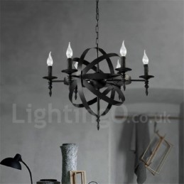 Retro Vintage Metal 6 Light yksitasoinen kattokruunu valo