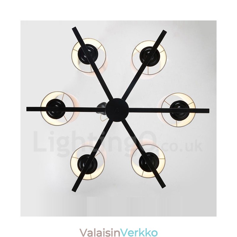 Moderni nykyaikainen 6 valon yksitasoinen kattokruunulamppu