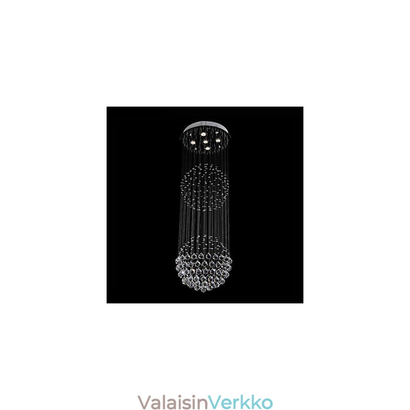 Riippuvalaisin Moderni kristallikruunu 5 valoa hopea katos kirkas kristallipallo kattolamput valaisimet