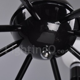 Musta Retro Vintage Metal 8 Light yksitasoinen kattokruunu valo