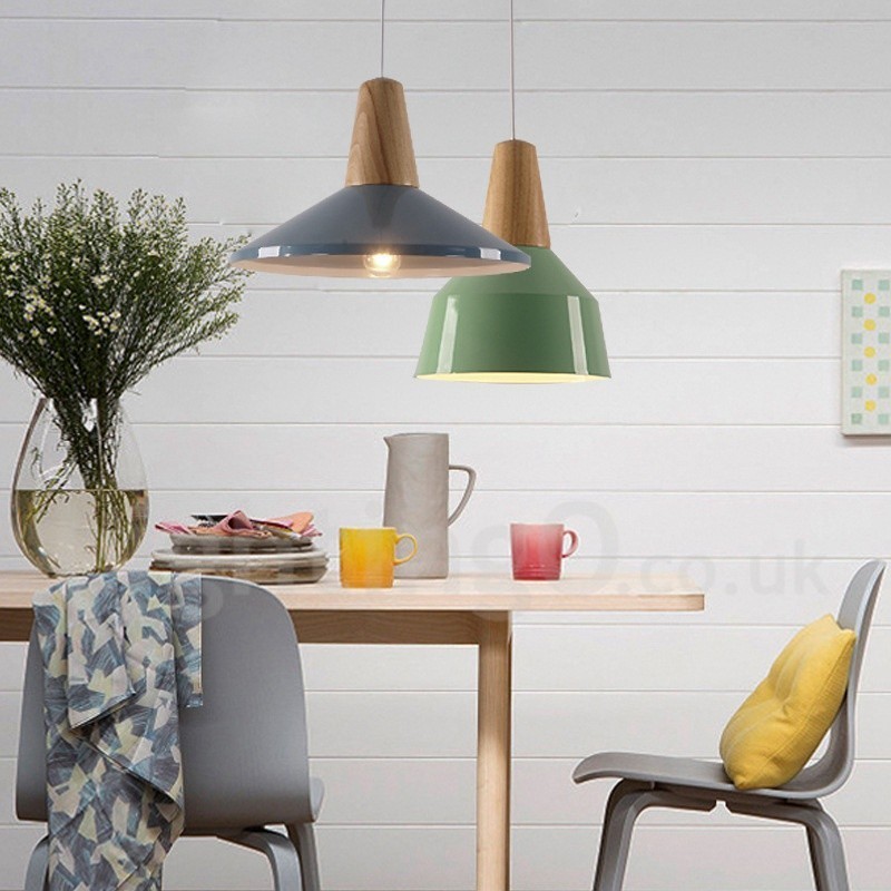1 Light Moderni nykyaikainen puinen riippuvalaisin