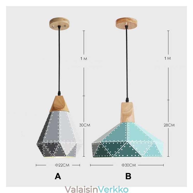 Wood 1 Light Moderni nykyaikainen metalliriippuvalaisin