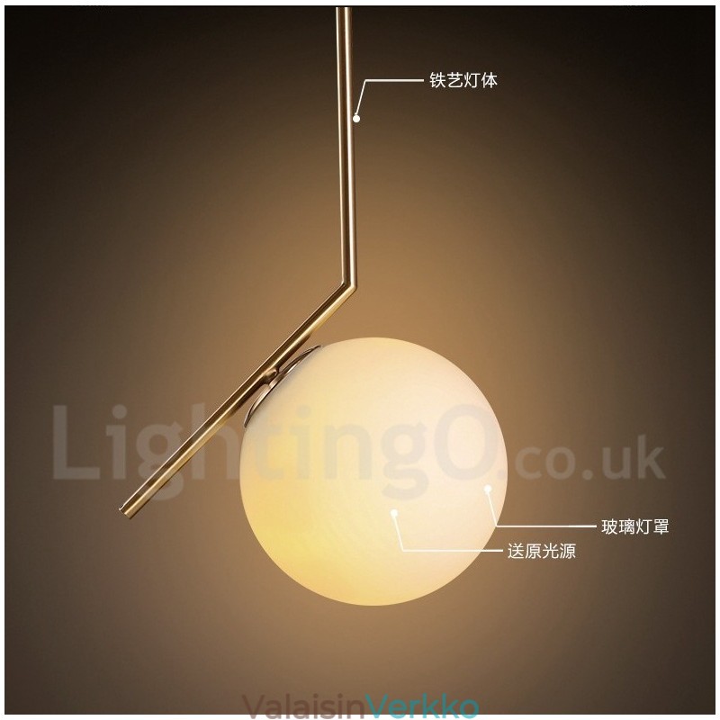 1 Light Moderni nykyaikainen riippuvalaisin lasivarjostimella