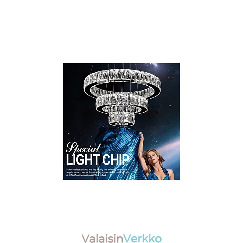 Kristallikruunuvalot Moderni valaistus Kolme rengasta D305070 K9 Suuret kristallikattovalaisimet