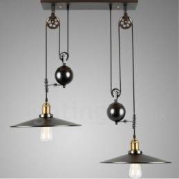 2 Light Country Vintage metalliriippuvalaisin