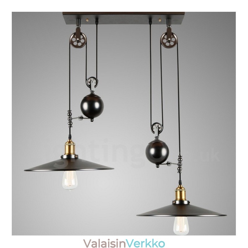 2 Light Country Vintage metalliriippuvalaisin