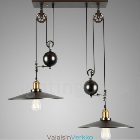 2 Light Country Vintage metalliriippuvalaisin 2 Light Country Vintage metalliriippuvalaisin