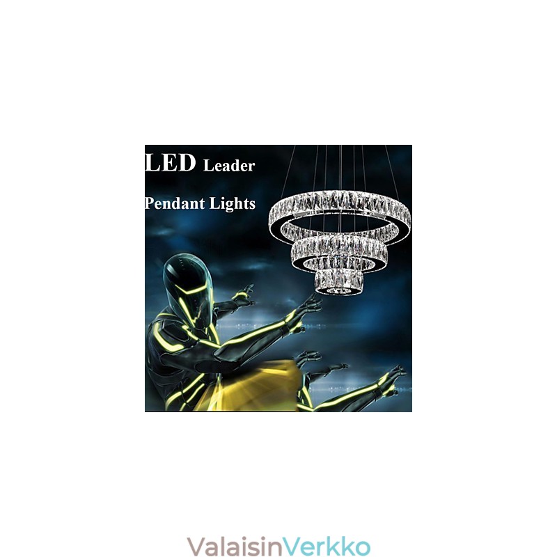 Kristallikruunuvalot Moderni valaistus Kolme rengasta D305070 K9 Suuret kristallikattovalaisimet