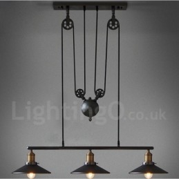 3 Light Country Vintage metalliriippuvalaisin