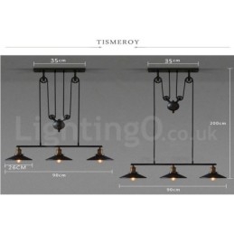 3 Light Country Vintage metalliriippuvalaisin