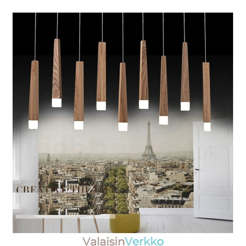 1 Light Moderni nykyaikainen puinen riippuvalaisin