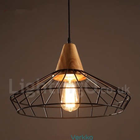 Vintage metallinen puinen riippuvalaisin Vintage metallinen puinen riippuvalaisin