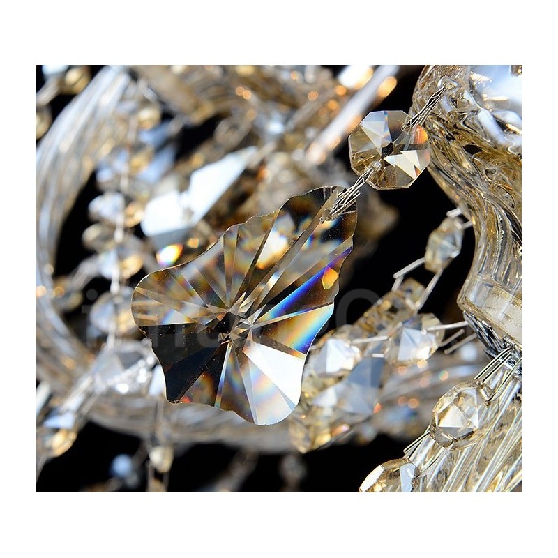 Retro Vintage Cognac Color K9 Crystal Modern kattokruunu 6 valolla