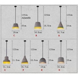 1 Light Vintage Concrte riippuvalaisin