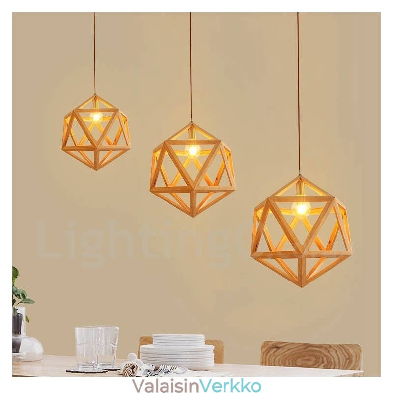 1 Light Moderni nykyaikainen puinen riippuvalaisin