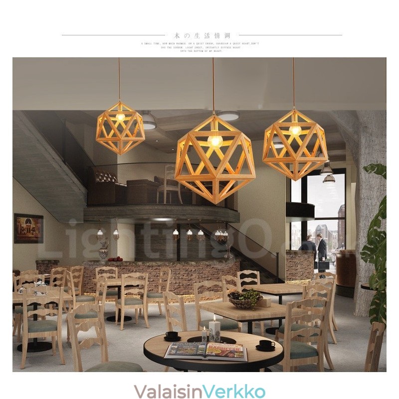 1 Light Moderni nykyaikainen puinen riippuvalaisin