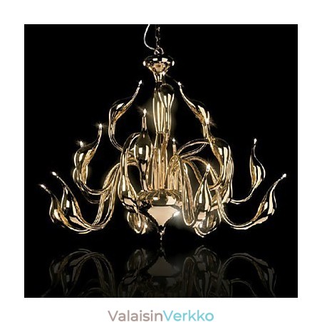 Moderni kattokruunu valo 18 valoa G4 kullattu