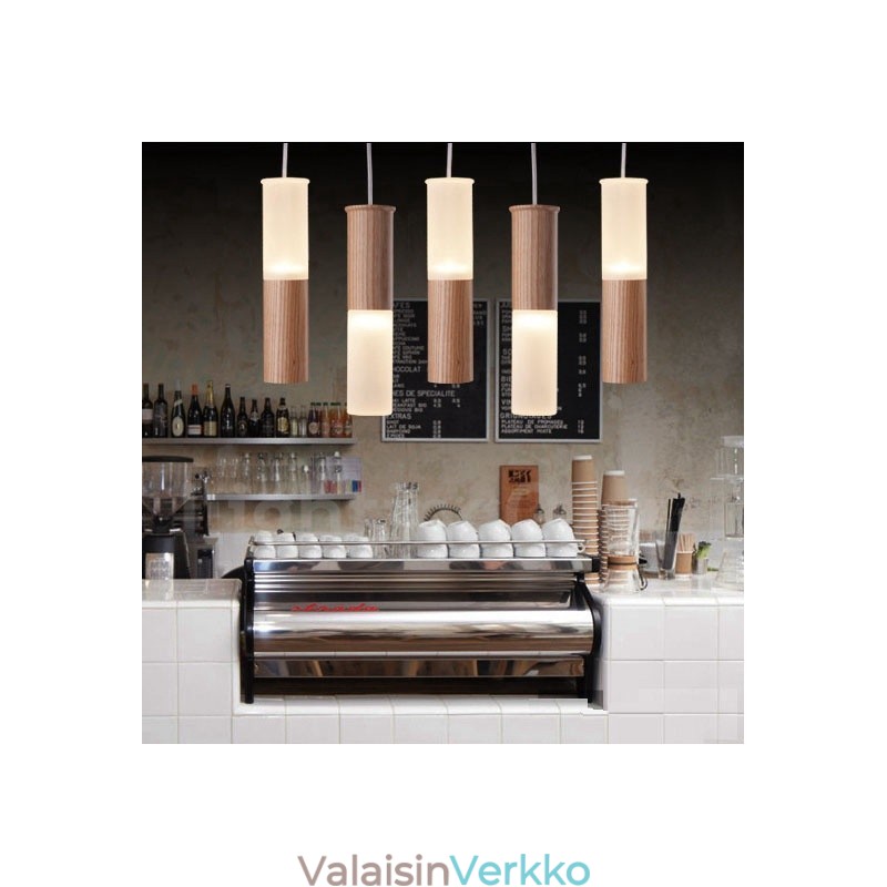 Moderni nykyaikainen 5 Light puinen riippuvalaisin