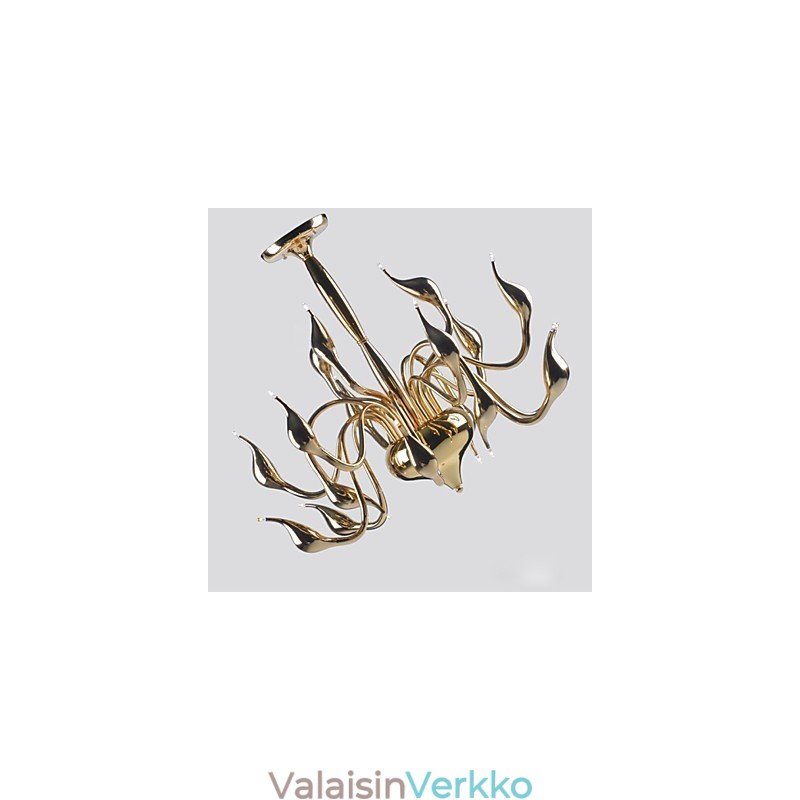 Moderni kattokruunu valo 18 valoa G4 kullattu