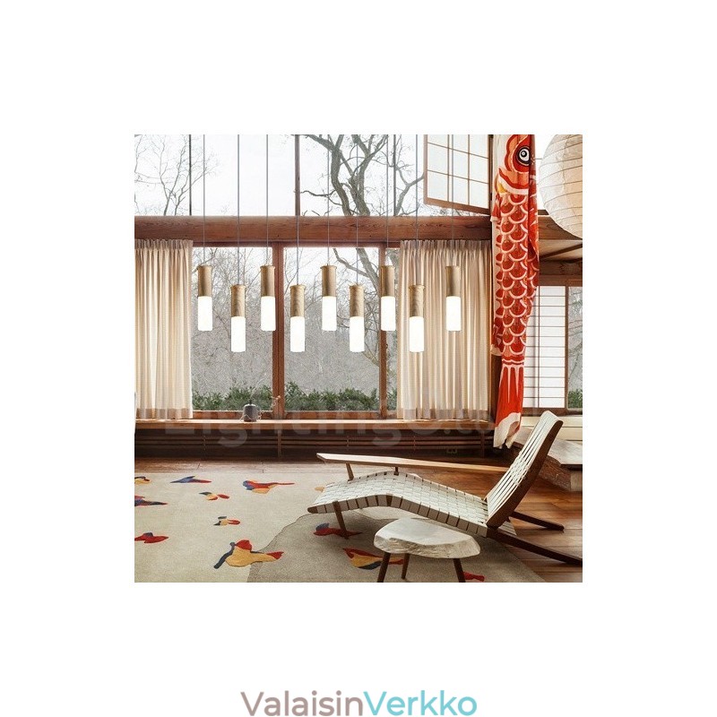 Moderni nykyaikainen 9 Light puinen riippuvalaisin