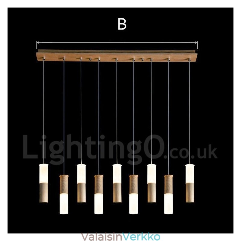 Moderni nykyaikainen 9 Light puinen riippuvalaisin
