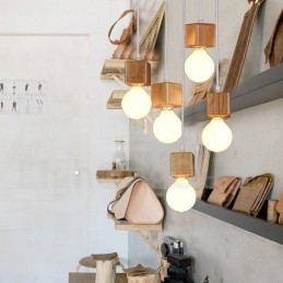 5 Light Wood Rustic Lodge -riippuvalaisin
