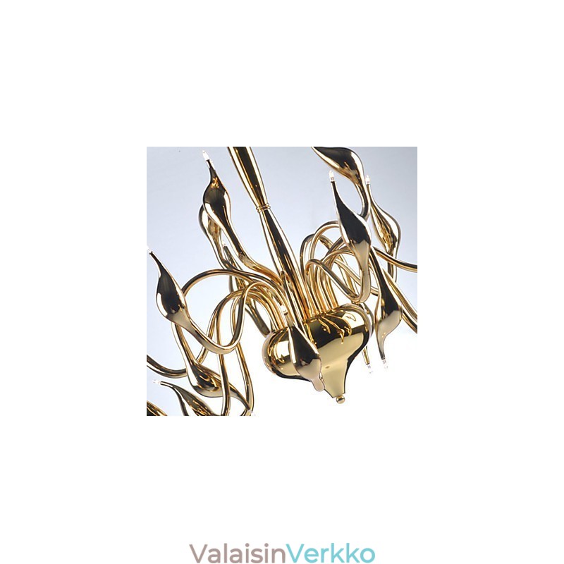 Moderni kattokruunu valo 18 valoa G4 kullattu