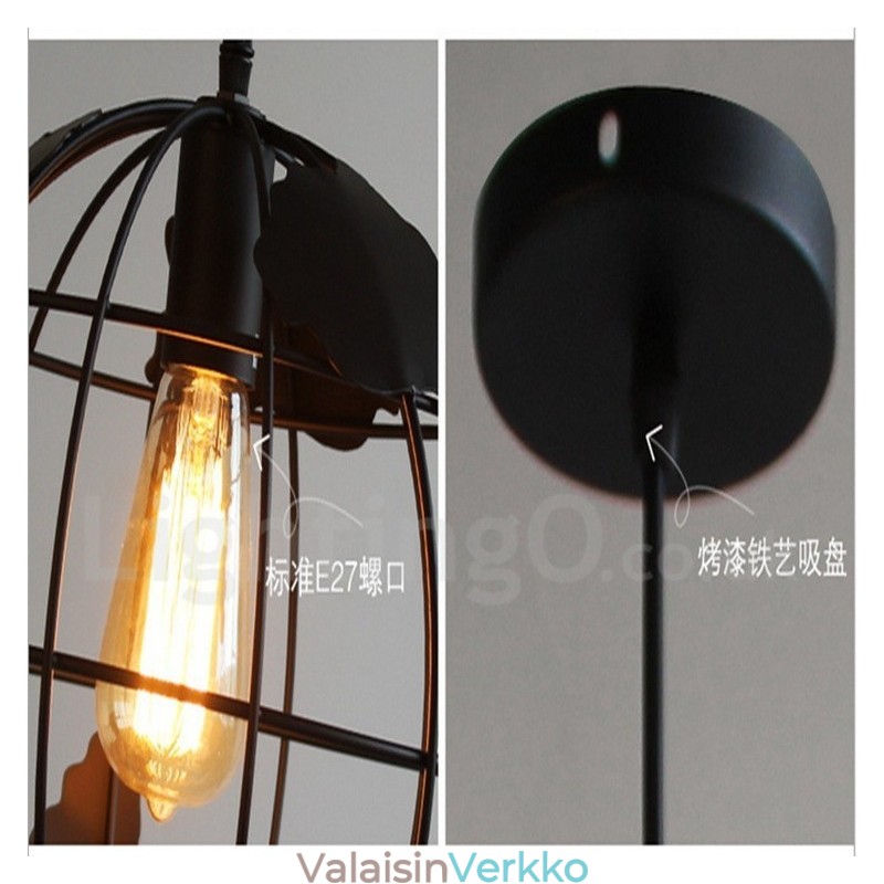 Country Vintage Globe metalliriippuvalaisin