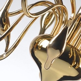 Moderni kattokruunu valo 18 valoa G4 kullattu