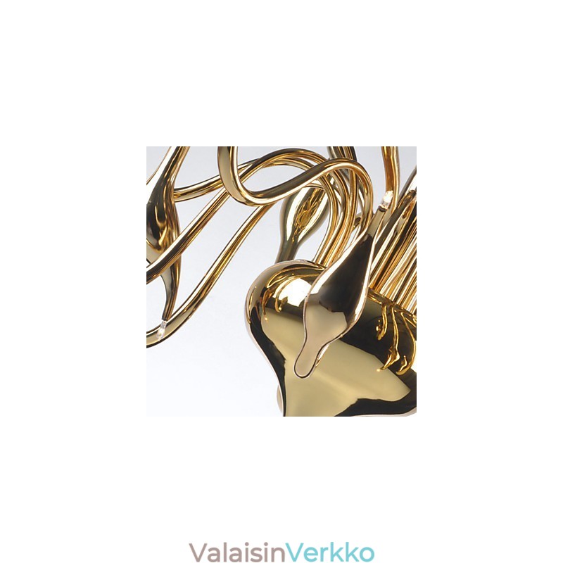 Moderni kattokruunu valo 18 valoa G4 kullattu