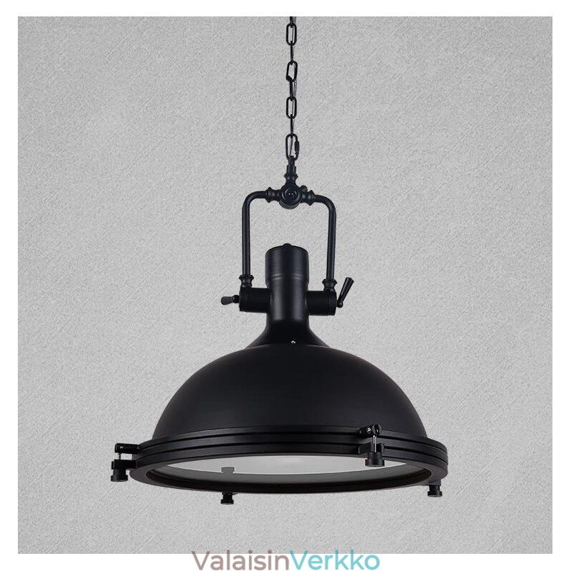 Musta vintage metalliriippuvalaisin