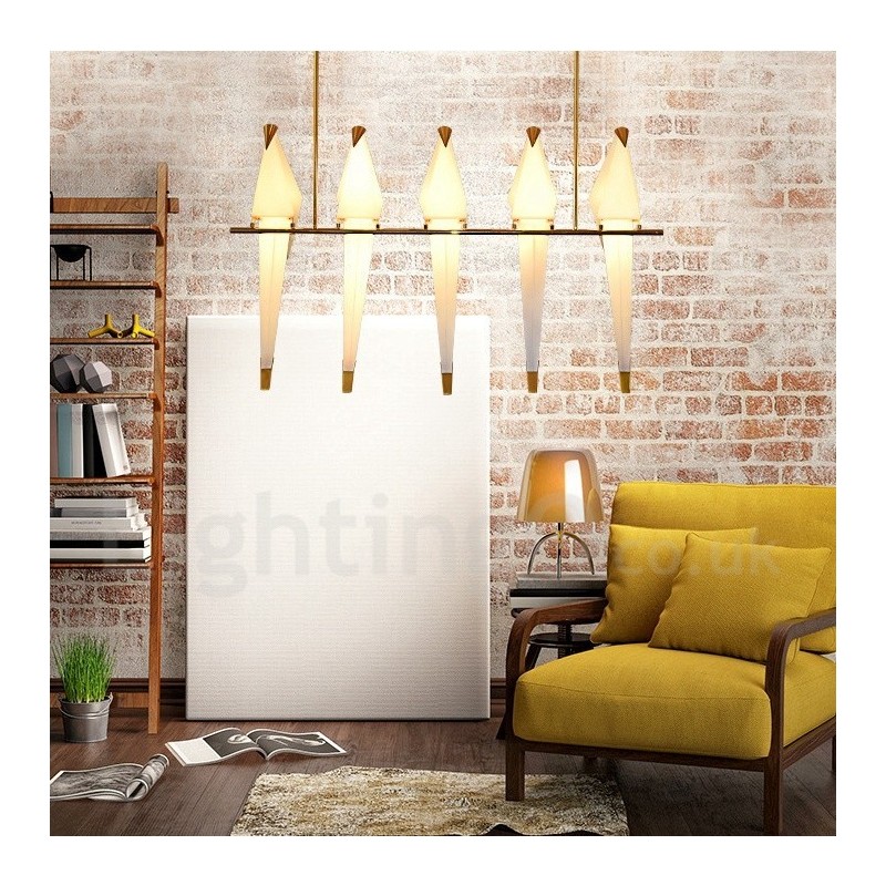 Moderni nykyaikainen Paper Crane 5 -riippuvalaisin