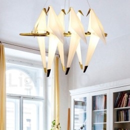 Moderni nykyaikainen Paper Crane 6 Light riippuvalaisin