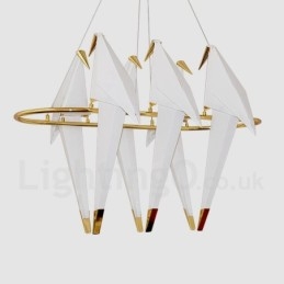 Moderni nykyaikainen Paper Crane 6 Light riippuvalaisin