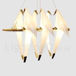 Moderni nykyaikainen Paper Crane 6 Light riippuvalaisin