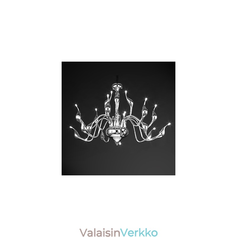 Moderni kattokruunu valo 18 valoa G4 kromiviimeistely