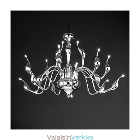 Moderni kattokruunu valo 18 valoa G4 kromiviimeistely Moderni kattokruunu valo 18 valoa G4 kromiviimeistely