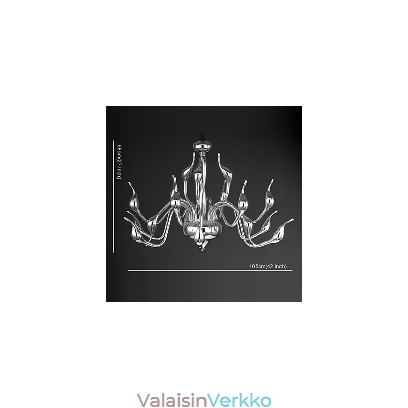 Moderni kattokruunu valo 18 valoa G4 kromiviimeistely