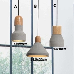 Single Light Moderni nykyaikainen puinen Concrte riippuvalaisin