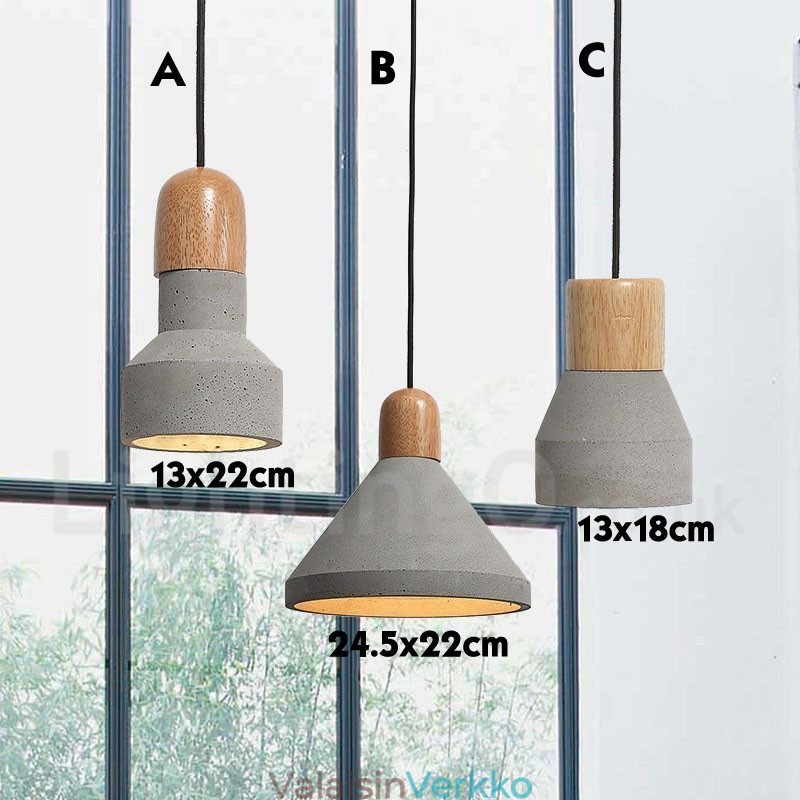 Single Light Moderni nykyaikainen puinen Concrte riippuvalaisin