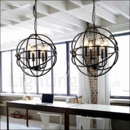 6 Light Metal Globe Vintage-riippuvalaisin