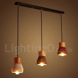 Moderni nykyaikainen 1 Light Wood Concrte riippuvalaisin