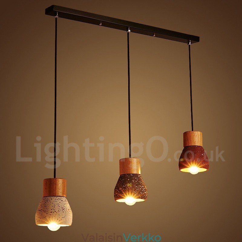 Moderni nykyaikainen 1 Light Wood Concrte riippuvalaisin