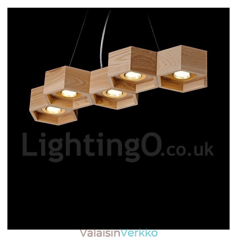 5 Light Wood Moderni ja nykyaikainen riippuvalaisin