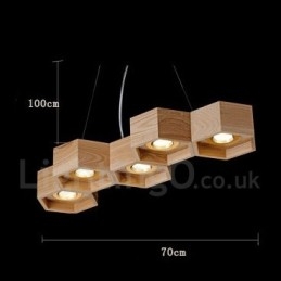 5 Light Wood Moderni ja nykyaikainen riippuvalaisin