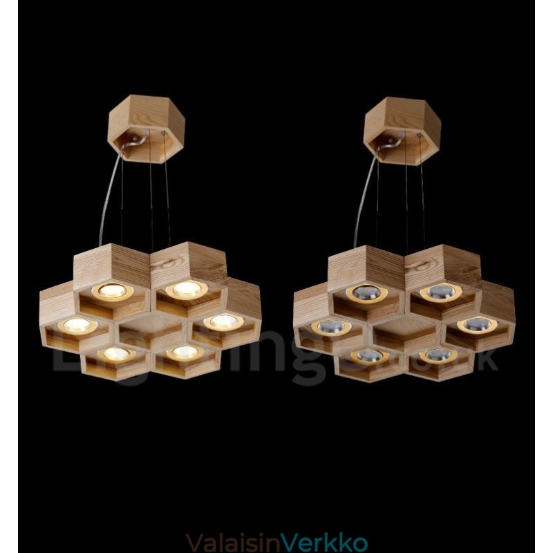 6 Light Wood Moderni nykyaikainen riippuvalaisin